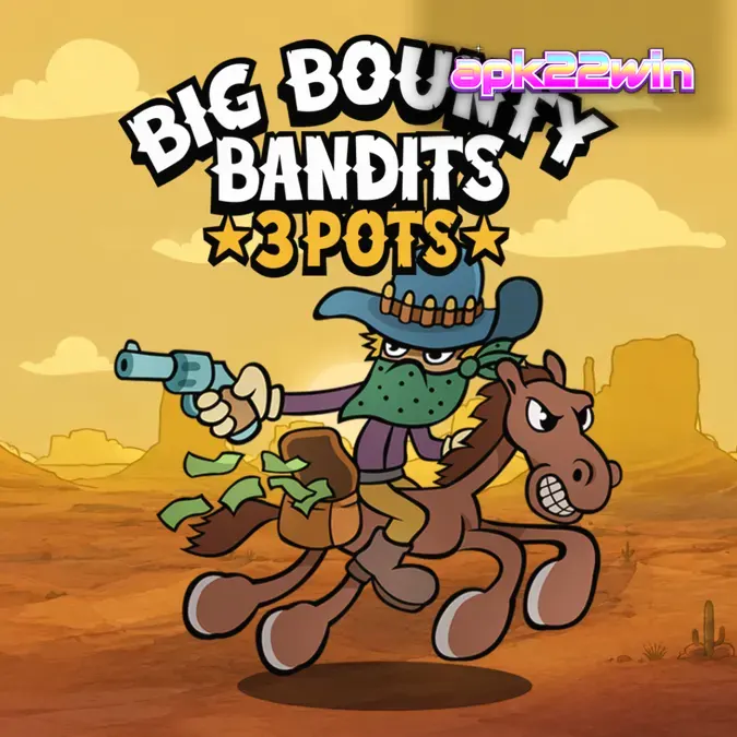 Tampilan visual slot Big Bounty Bandits 3 Pots dengan gaya kartun klasik
